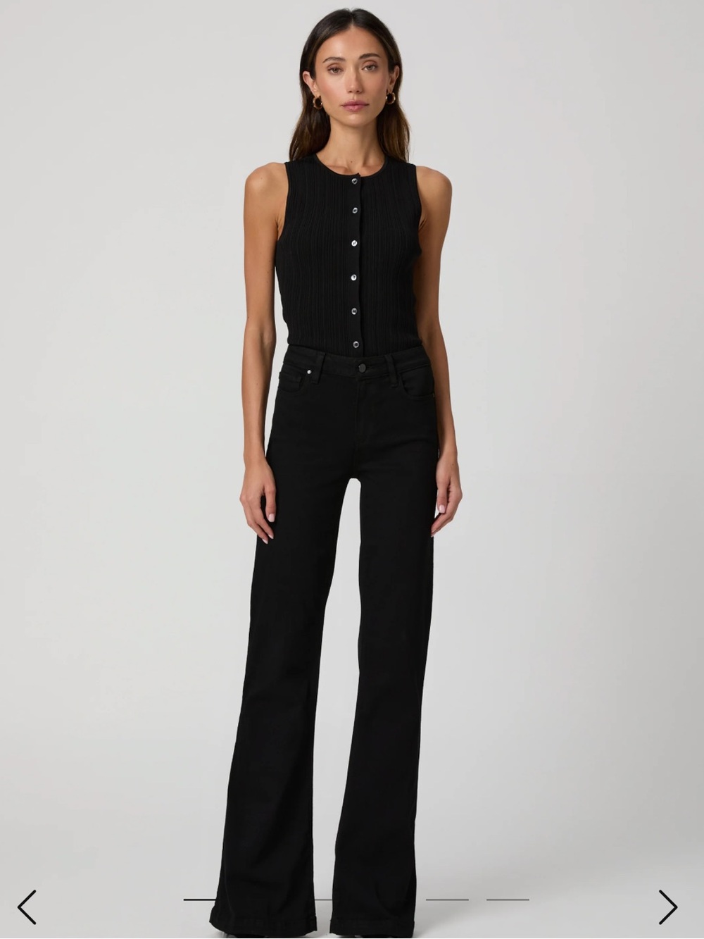 PAIGE Genevieve Black Flare Jeans